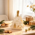 thumbnail image 1 of Christmas Tree Shaped Gift Box,Foldable Handheld Candy Packaging Box with Faux Leather Handle,Beige Cardboard Treat Box for Xmas Party Favors and Presents, 1 of 6