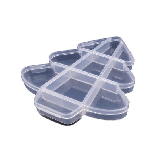 Christmas Tree Shaped Plastic Candy Storage Box, Multi‑Compartment Divided Treat Container for Holiday Sweets, Portable Storage Case for Gift Giving (Christmas Tree)