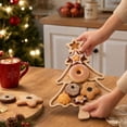 thumbnail image 1 of Christmas Tree Shaped Serving Tray, Khaki Wooden Table Tray for Candy Snacks Fruit Dessert, Holiday Decorative Platter for Kitchen Table Christmas Party Display,1Pcs, 1 of 6