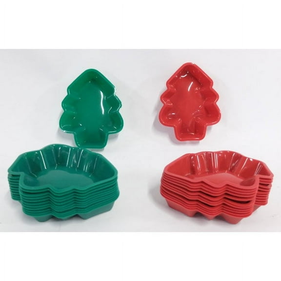 Christmas Tree Shaped Silicone Baking Molds, Set of 24