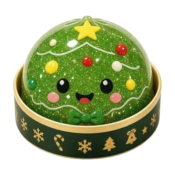Gllinter Design Christmas Tree Shaped Squishy Toy with Slow Rising Glitter Design, 1 ...