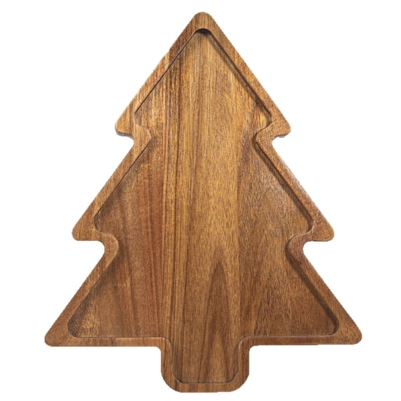 Christmas Tree Shaped Wood Serving Tray, Holiday Charcuterie Board & Cheese Platter for Party Food and Fruit Display