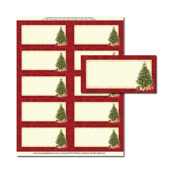 Christmas Tree Shipping Labels - 30 Labels (Label Size is 2in.x4in.) - blank labels (not personalized) (20102939)