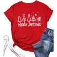 thumbnail image 1 of Christmas Tree Shirt for Women Merry Christmas Printed T-Shirts Short Sleeve Holiday Tee Xmas Gift Tops, 1 of 6
