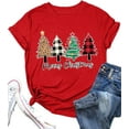 thumbnail image 1 of Christmas Tree Shirt for Women Merry Christmas Printed T-Shirts Short Sleeve Holiday Tee Xmas Gift Tops, 1 of 5