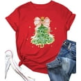 thumbnail image 1 of Christmas Tree Shirt for Women Merry Christmas Printed T-Shirts Short Sleeve Holiday Tee Xmas Gift Tops, 1 of 6