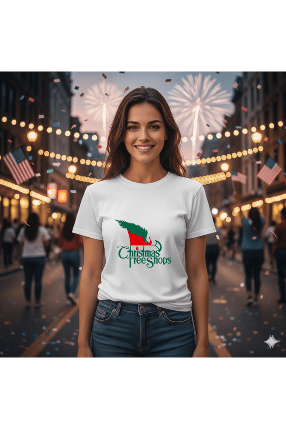 Christmas Tree Shops Retro Holiday Shopping Spirit Art Unisex T-Shirt, up to size 5XL