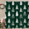 thumbnail image 1 of Christmas Tree Shower Curtain Green Background Bathroom Decorative Curtains, Winter Holiday Festival New Year Xmas Trees Shower Curtains, Waterproof Fabric Bathtub Curtains with Hooks 72"x72", 1 of 6