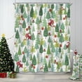thumbnail image 1 of Christmas Tree Shower Curtain Santa Deer Holiday Shower Curtains for Bathroom, Vintage Red and Green Merry Christmas Fabric Cloth Bath Decor Set with 12 Hooks, 72x72 inch, 1 of 6