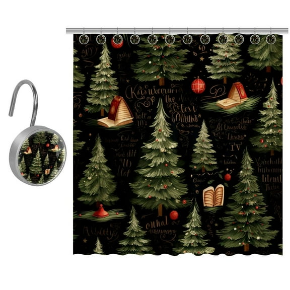 Christmas Tree Shower Curtain for Bathroom