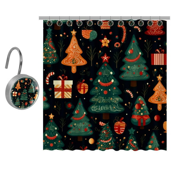 Christmas Tree Shower Curtain for Bathroom