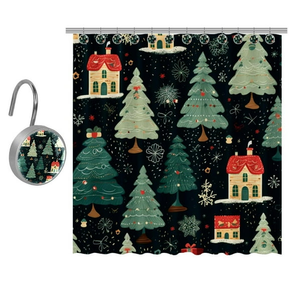 Christmas Tree Shower Curtain for Bathroom