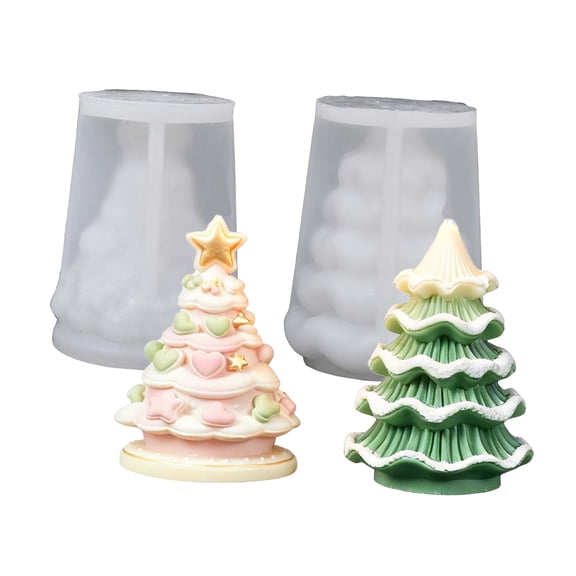 Christmas Tree Silicone Resin Mold, Holiday Tabletop Decor Casting Supply for Seasonal Maker Display Projects