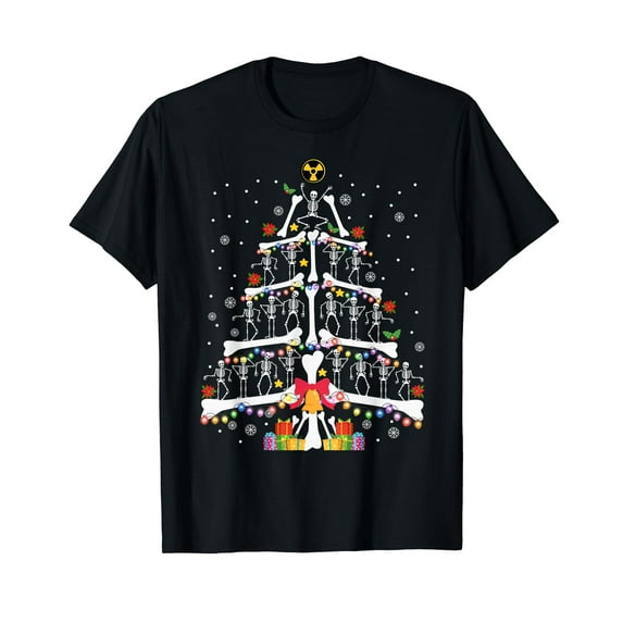 Christmas Tree Skeleton Xmas Radiology Xray Technologist T-Shirt