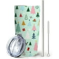 Christmas Tree Skinny Tumbler with Lid and Straw, 20 oz Merry Christmas