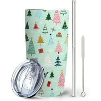 Christmas Tree Skinny Tumbler with Lid and Straw, 20 oz Merry Christmas Snowman Coffee Mug Cup,Christmas Holiday Gifts