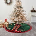 thumbnail image 1 of Christmas Tree Skirt 23.62 - Red and Green Fabric Tree Apron, 60 Premium Tree Skirt for 6ft Trees, Reusable Holiday Decor with Storage Bag, 1 of 6