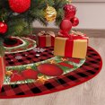 thumbnail image 1 of Christmas Tree Skirt 29 Inches - Large Merry Christmas Tree Rug Skirts, Red Green Funny Soft Trimmed Tree Collar Mat with Christmas Pattern Design for Farmhouse Winter Xmas Holiday Party Decorations, 1 of 7