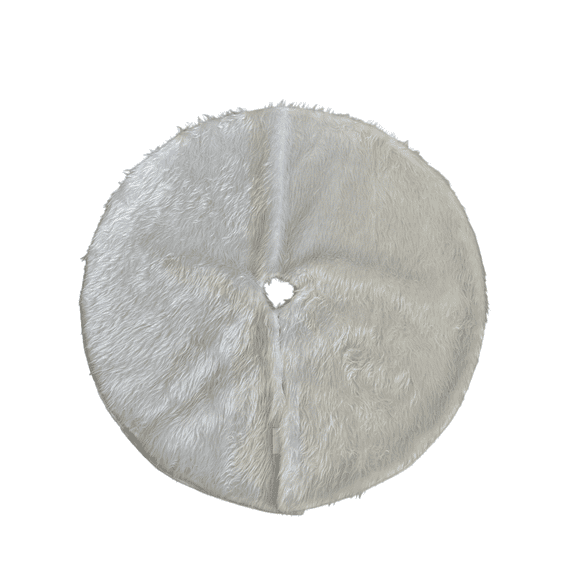 30.7 Inch Faux Fur Christmas Tree Skirt White Plush Skirt for Holiday Party Christmas Tree Decorations