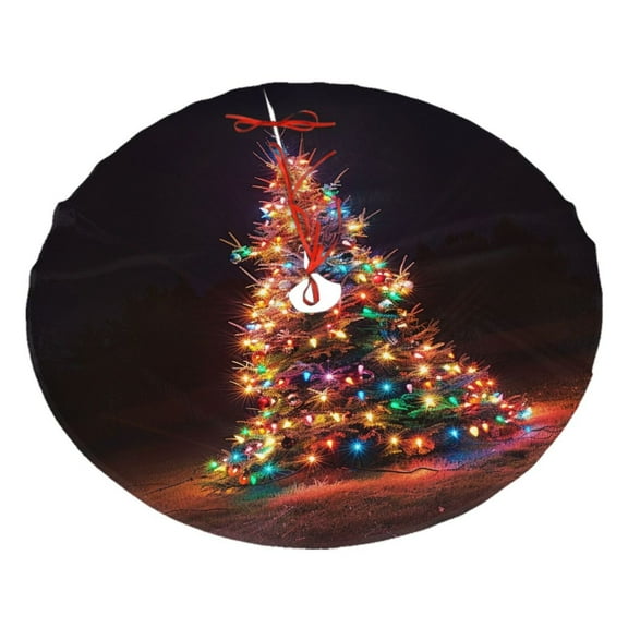Christmas Tree Skirt 30" Christmas Tree Light (40) Xmas Tree Skirts Mat for New Year Holiday Christmas Party Decorations