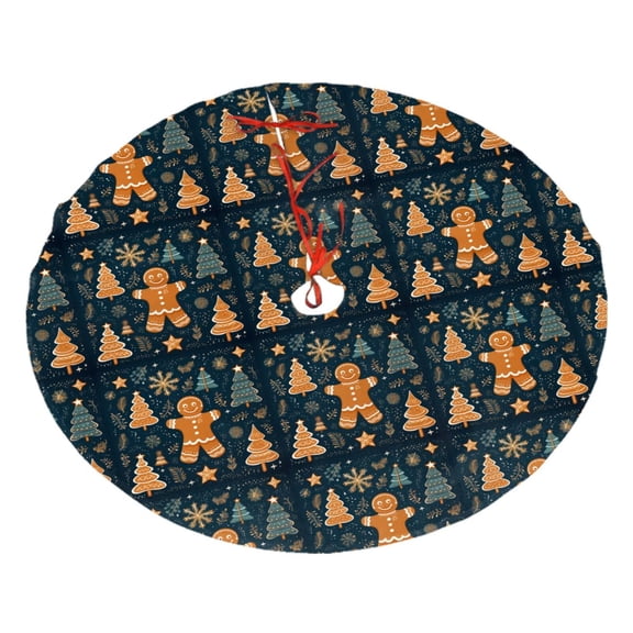 Christmas Tree Skirt 30" Ginger Christmas Tree (11) Xmas Tree Skirts Mat for New Year Holiday Christmas Party Decorations