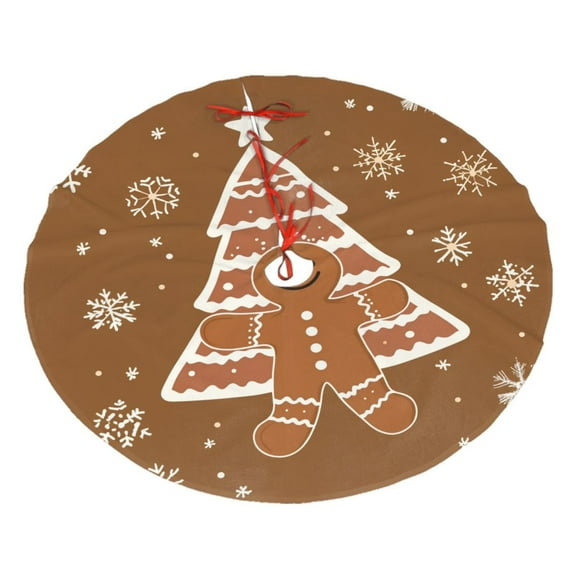 Christmas Tree Skirt 30" Ginger Christmas Tree (7) Xmas Tree Skirts Mat for New Year Holiday Christmas Party Decorations