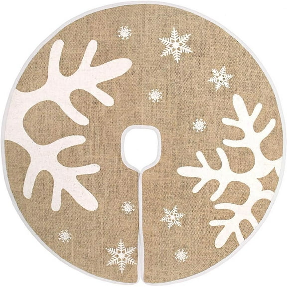 Christmas Tree Skirt, 30 Inches Classic Burlap Tree Skirt for Christmas Tree Holiday Party Indoor Outdoor Decoration
