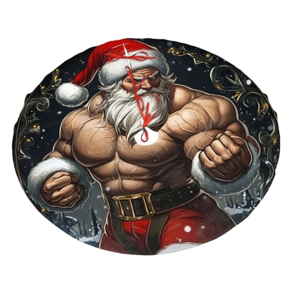 Christmas Tree Skirt 30" Strong Santa Body Builder (3) Xmas Tree Skirts Mat for New Year Holiday Christmas Party Decorations