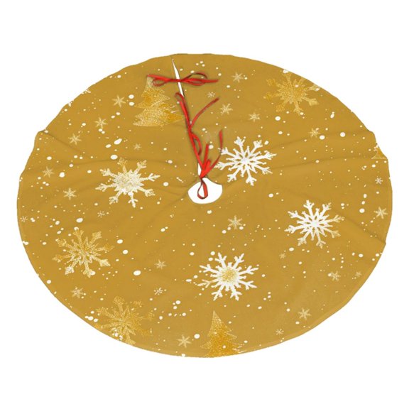 Christmas Tree Skirt 30" czw03_small_snow_flake_pattern_gold_dust_floating_christmas_tre_211cf6b8-94d9-4038-9c49-d4b4e4146c43 Xmas Tree Skirts Mat for New Year Holiday Christmas Party Decorations
