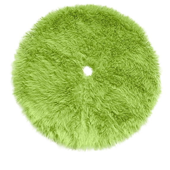 Christmas Tree Skirt 31 Inch Green Long Plush Soft Texture Covers Tree Stand and Wires Perfectly Non-Slip Washable Durable for Christmas Home Party Decoration Style