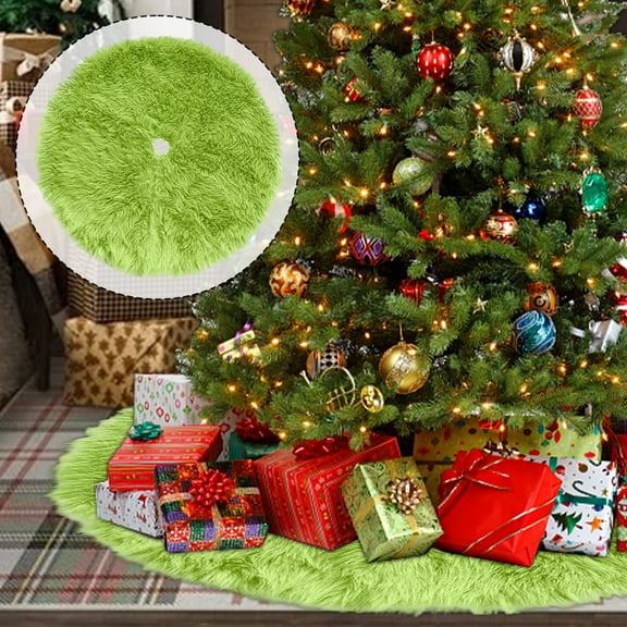 Christmas Tree Skirt, 31inch Christmas Tree Skirt Collar,Christmas Tree Decorations, Rustic Farmhouse Decor Xmas Holiday Home Party Decorations