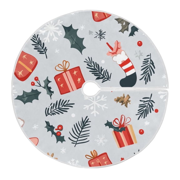 Christmas Tree Skirt 35.4 Inch Christmas Decorative Elements Tree Skirt Christmas Tree Mat Decor for Christmas Party Ornaments Decorations
