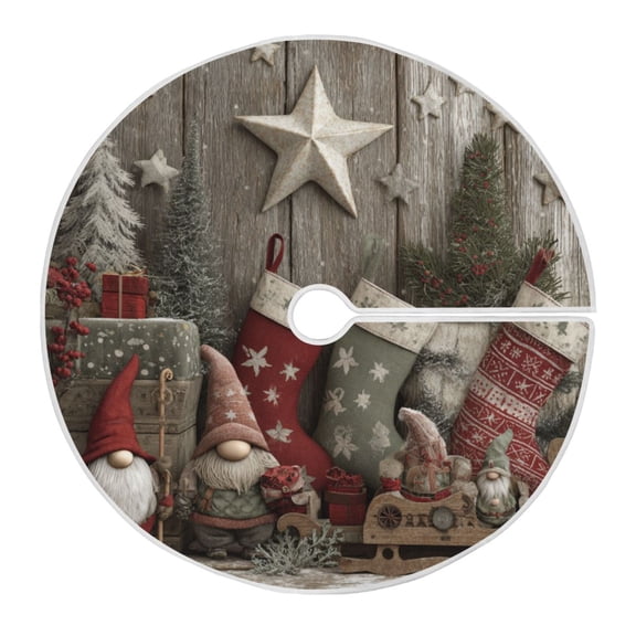 Christmas Tree Skirt 35.4 Inch Christmas Stocking Patterns Tree Skirt Christmas Tree Mat Decor for Christmas Party Ornaments Decorations