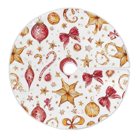 Christmas Tree Skirt 35.4 Inch Delicate Christmas Ornaments Tree Skirt Christmas Tree Mat Decor for Christmas Party Ornaments Decorations