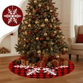 thumbnail image 1 of Taicans Christmas Tree Skirt - 35.4in Red & Black Buffalo Plaid Xmas Tree Skirt,Snowflake Reindeer Digital Print,Winter Christmas Tree Mat for Home Party Holiday Indoor Outdoor Decorations, 1 of 6