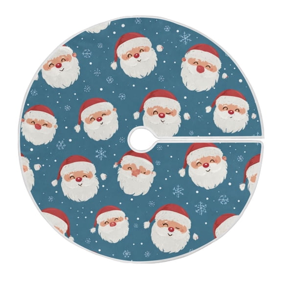 Christmas Tree Skirt 35.4x35.4in Christmas Tree Decoration Family Christmas Decoration Indoor Decoration Home Decor Cartoon Santa Claus Face