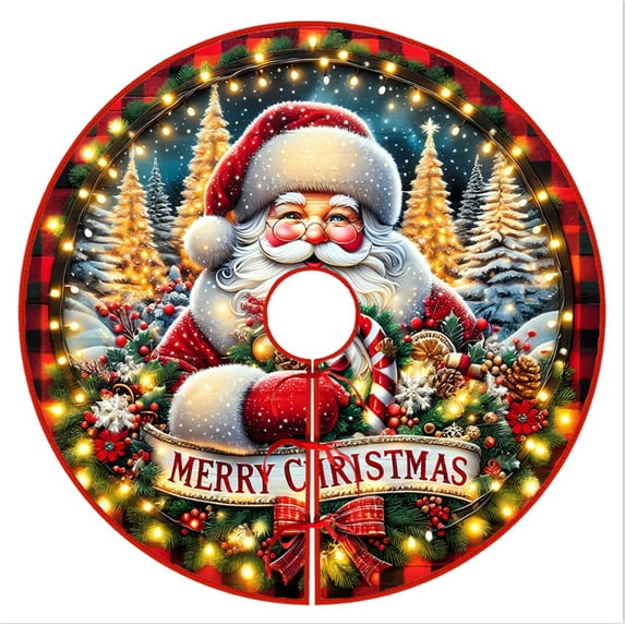 Christmas Tree Skirt, 35inch Christmas Tree Skirt Collar,Christmas Tree Decorations, Rustic Farmhouse Decor Xmas Holiday Home Party Decorations