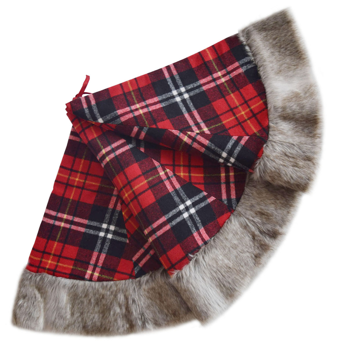 Christmas Tree Skirt 36/42/50inch Red Black Check Cloth Tree Skirt ...