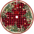 thumbnail image 1 of Christmas Tree Skirt 36 Inch Red and Black Plaid Stamp Duty Xmas Tree Mat for Christmas Tree Decorations, Christmas Decor Xmas New Year Holiday Home Party Decorations, 1 of 6