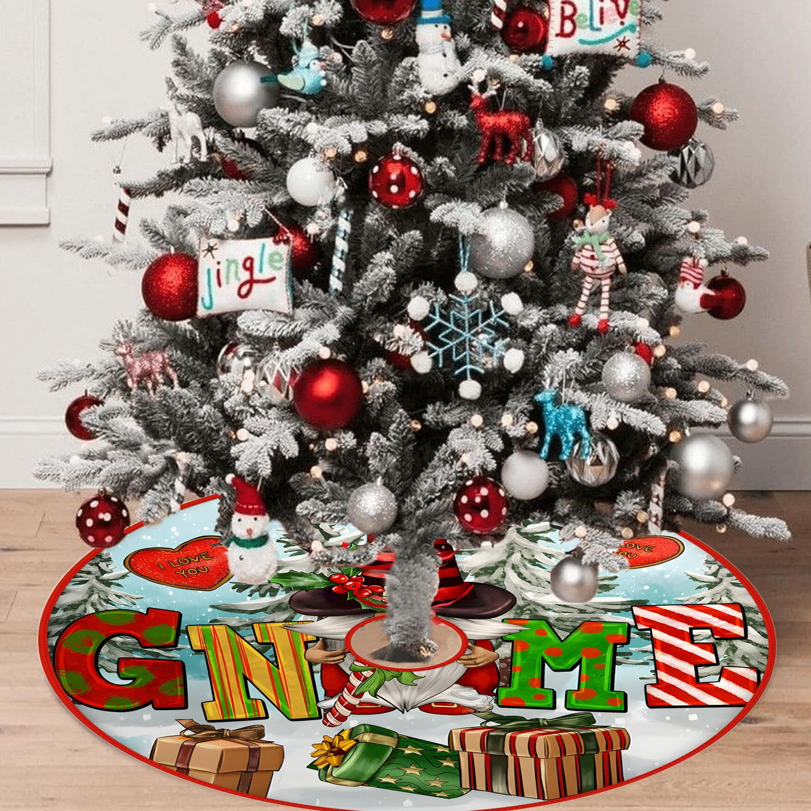 Christmas Tree Skirt 36 Inch Sequin Velvet Tree Skirts Vintage Xmas