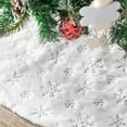 thumbnail image 1 of Christmas Tree Skirt,36 inches Large White&Silver Luxury Faux Fur Tree Skirt with Snowflakes Super Soft Thick Plush Tree Skirt for Xmas Tree Christmas Decorations, 1 of 7