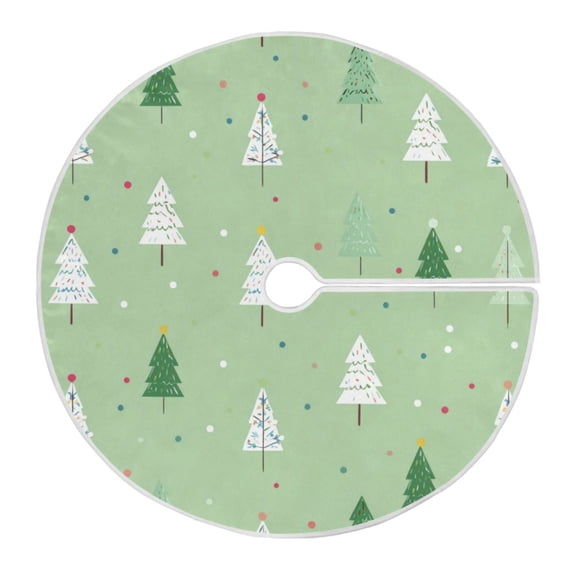 Christmas Tree Skirt 47.2 Inch Green and White Christmas Tree Tree Skirt Christmas Tree Mat Decor for Christmas Party Ornaments Decorations