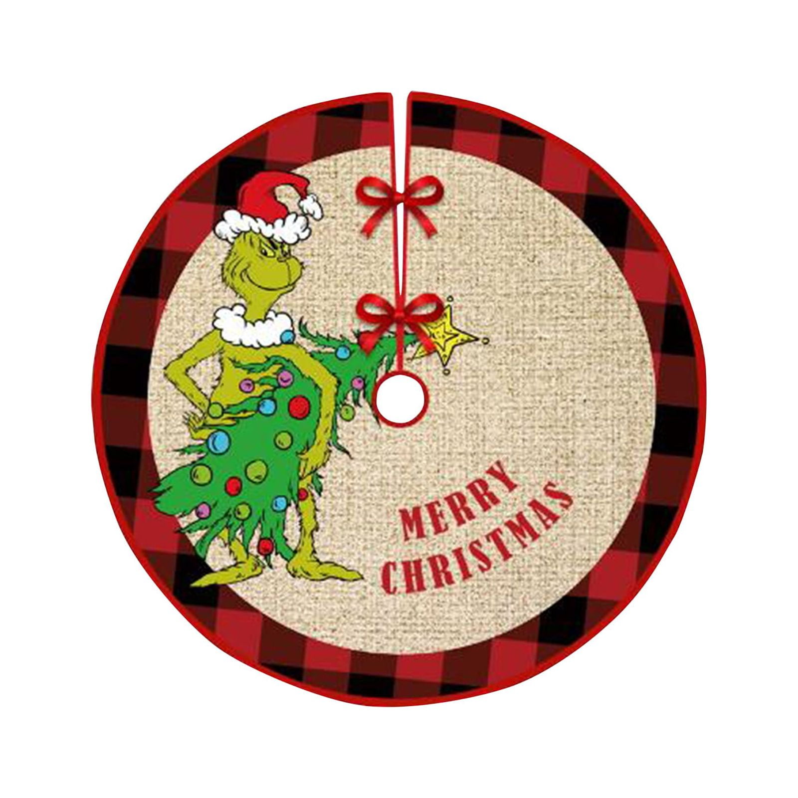 Christmas Tree Skirt,47 Inch Burlap Christmas Tree Skirt,Tree Skirt