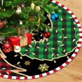 thumbnail image 1 of Christmas Tree Skirt 48 Inch, Large Red Black Green Buffalo Plaid Snowflakes Xmas Tree Skirts, Indoor Outdoor Winter Holiday Tree Mat Decoration, 1 of 6