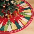 thumbnail image 1 of Christmas Tree Skirt 48 Inch, Red Christmas Tree Skirt with Christmas Tree and Star Design, Thick Flannel Fabric, Xmas Tree Skirt for Holiday Decorations, 1 of 6