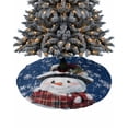 thumbnail image 1 of Christmas Christmas Tree Skirt 48 Inches Large Christmas Skirt Tree, Blue Snowman Pine Cones Xmas Winter Snowflake Tree Skirt Christmas Decorations for Fireplace Party Holidays Indoor Outdoor, 1 of 7