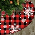 thumbnail image 1 of Christmas Tree Skirt, 48 inches Red Buffalo Plaid Christmas Tree Mat, Rustic Xmas Decor (Snowflake), 1 of 4