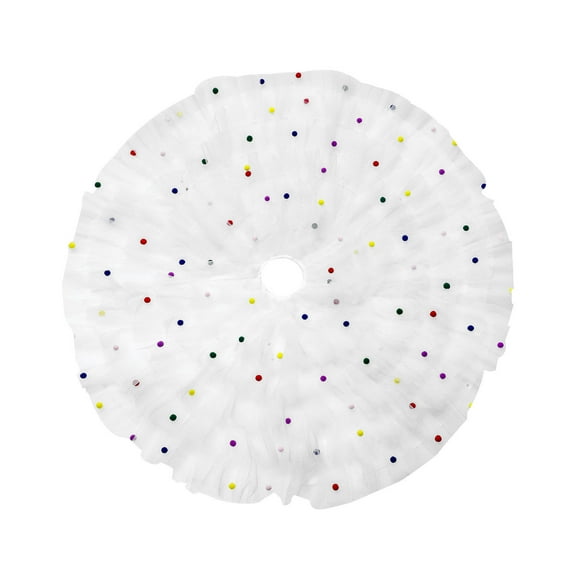 Christmas Tree Skirt, 78X78Cm White Flannel, Festive Tree Base Cover