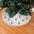 Christmas Tree Skirt, Abstract Cute Cat And Fish Bones Christmas Tree