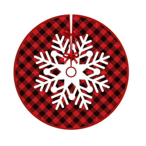 Christmas Tree Skirt, Artificial Fir Tree Skirt, Luxury Non-Woven Christmas Tree Mat with Needle and Sap Protection, 90x90cm Durable Holiday Tree Base Cover for Home and Office Decoration